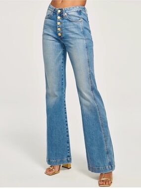 Ramy Brook Tatum Wide Leg Jean
Gold Button High Rise Light Wash Denim size 23